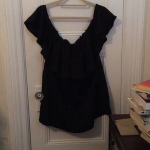 Off the shoulder black ruffle dress